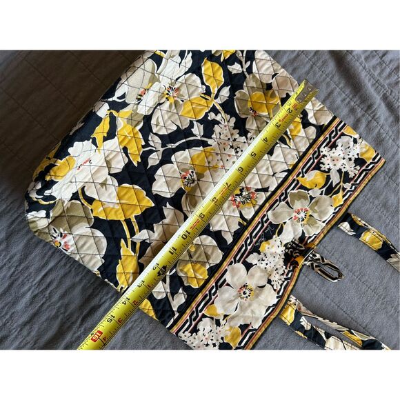 Vera Bradley Retired Dogwood Holiday Tote Yellow Black Purse Floral Bag - Picture 7 of 10